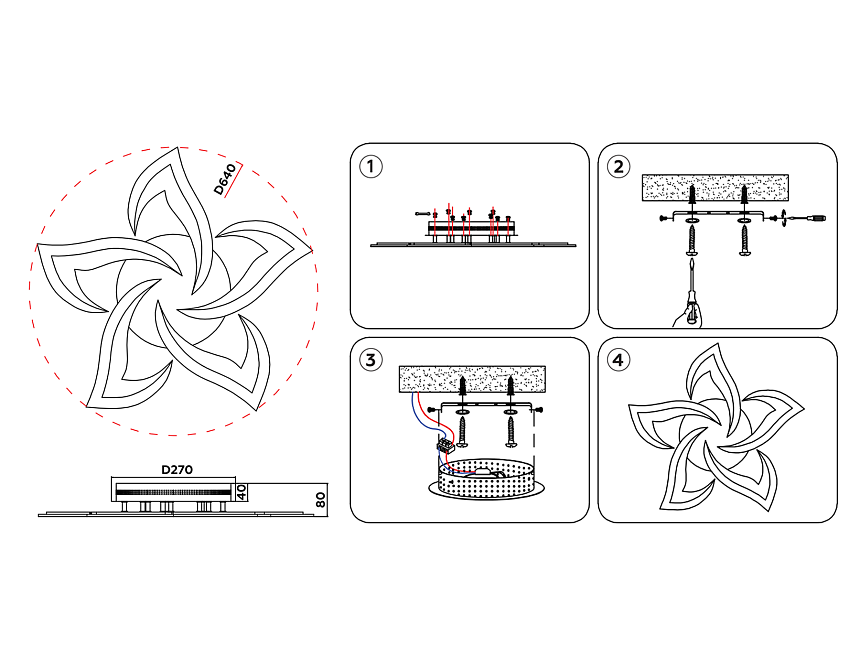 FA4472/5 BK белый 56W 3000K/4200K/6400K D640*80 (ПДУ ИК)